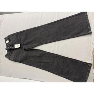Judy Blue Jeans High Waist Washed Black Button Wide Leg 0/24